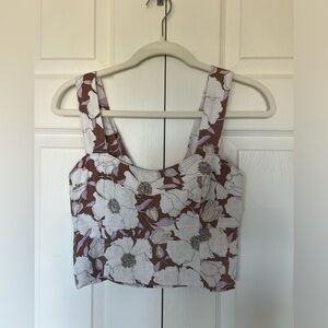Abercrombie floral cropped tank top